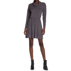 Vanity Room Charcoal Cowl Neck Sweater Dress